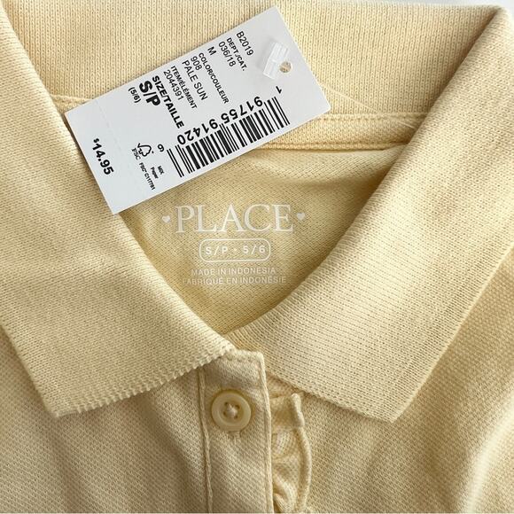 New CHILDRENS PLACE Girls Uniform Ruffle Pique Polo SIZE S (5-6) Pale Sun - Picture 5 of 5